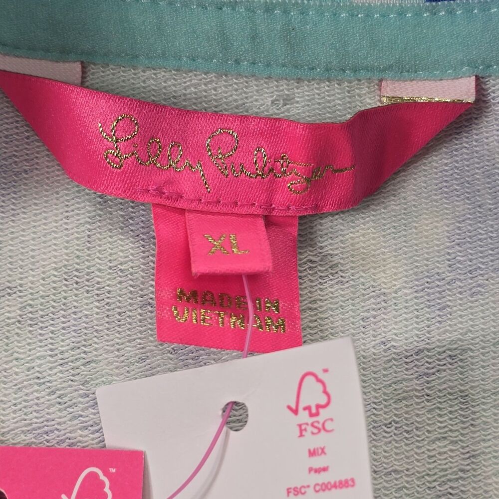 Lilly Pulitzer Skipper Popover UPF 50+ Seeing Double Sea Glass Aqua Size XL New - Picture 9 of 14